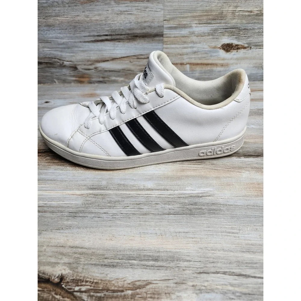 Adidas Neo Baseline White Black Leather Sneakers AW4409 Mens 8